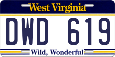 WV license plate DWD619