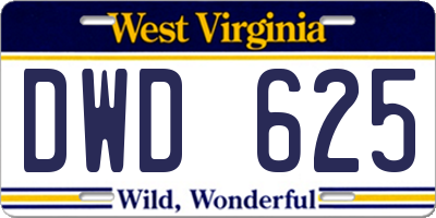 WV license plate DWD625