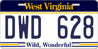 WV license plate DWD628