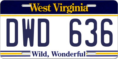 WV license plate DWD636
