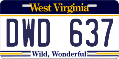 WV license plate DWD637
