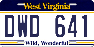 WV license plate DWD641