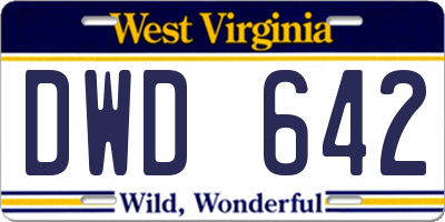 WV license plate DWD642