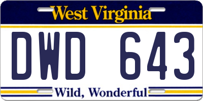 WV license plate DWD643