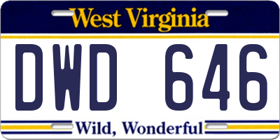 WV license plate DWD646