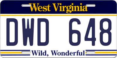 WV license plate DWD648