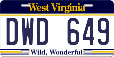 WV license plate DWD649