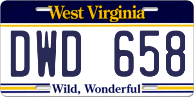 WV license plate DWD658