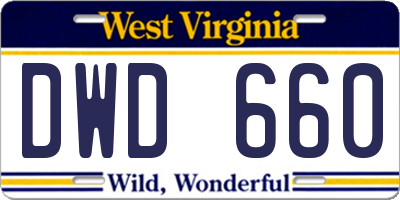 WV license plate DWD660