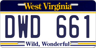WV license plate DWD661