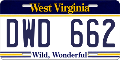WV license plate DWD662