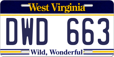 WV license plate DWD663