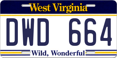 WV license plate DWD664