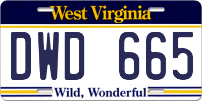 WV license plate DWD665