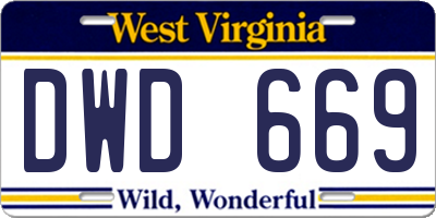 WV license plate DWD669