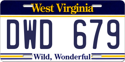 WV license plate DWD679