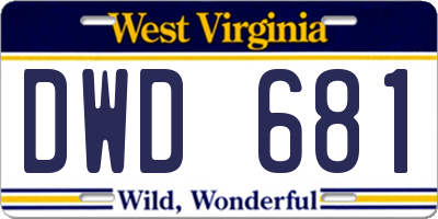 WV license plate DWD681