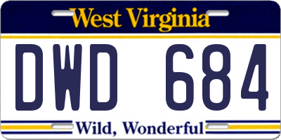 WV license plate DWD684