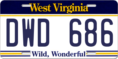 WV license plate DWD686