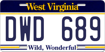 WV license plate DWD689