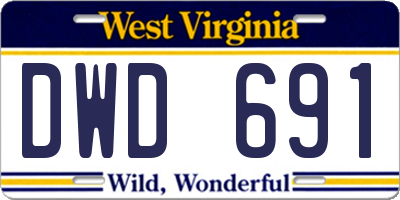 WV license plate DWD691