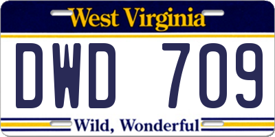 WV license plate DWD709