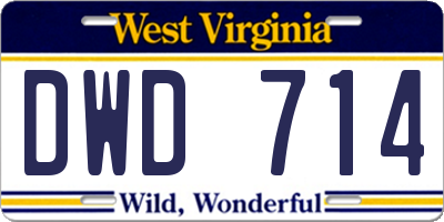 WV license plate DWD714