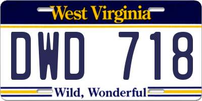 WV license plate DWD718