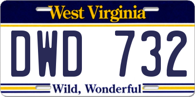 WV license plate DWD732