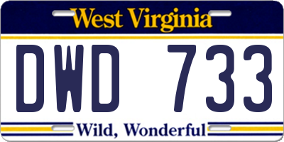 WV license plate DWD733