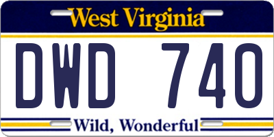 WV license plate DWD740