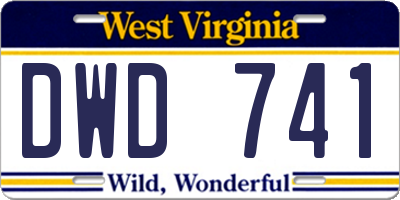 WV license plate DWD741