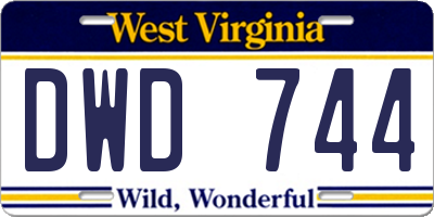 WV license plate DWD744