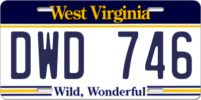 WV license plate DWD746