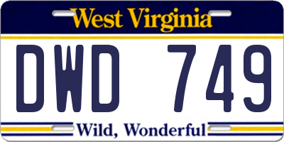 WV license plate DWD749
