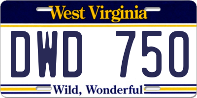 WV license plate DWD750