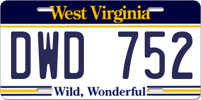 WV license plate DWD752