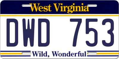 WV license plate DWD753