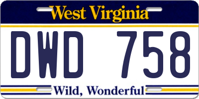 WV license plate DWD758