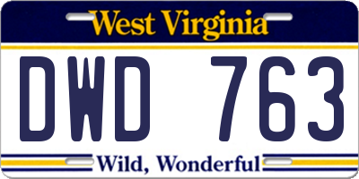 WV license plate DWD763