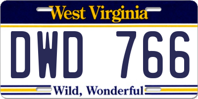 WV license plate DWD766
