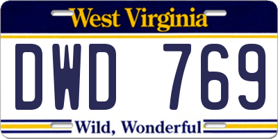 WV license plate DWD769