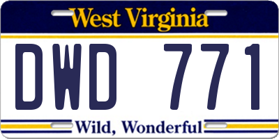 WV license plate DWD771