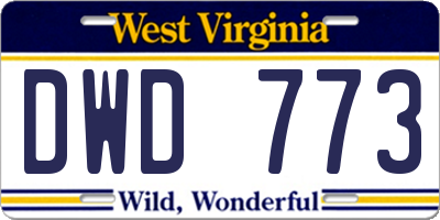 WV license plate DWD773