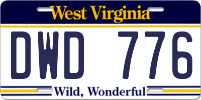 WV license plate DWD776
