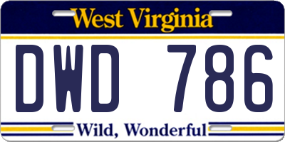 WV license plate DWD786