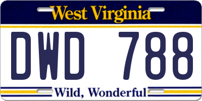 WV license plate DWD788