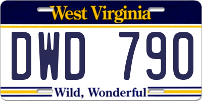 WV license plate DWD790