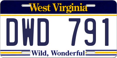 WV license plate DWD791
