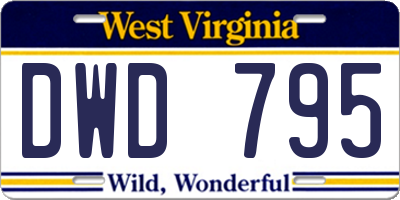 WV license plate DWD795